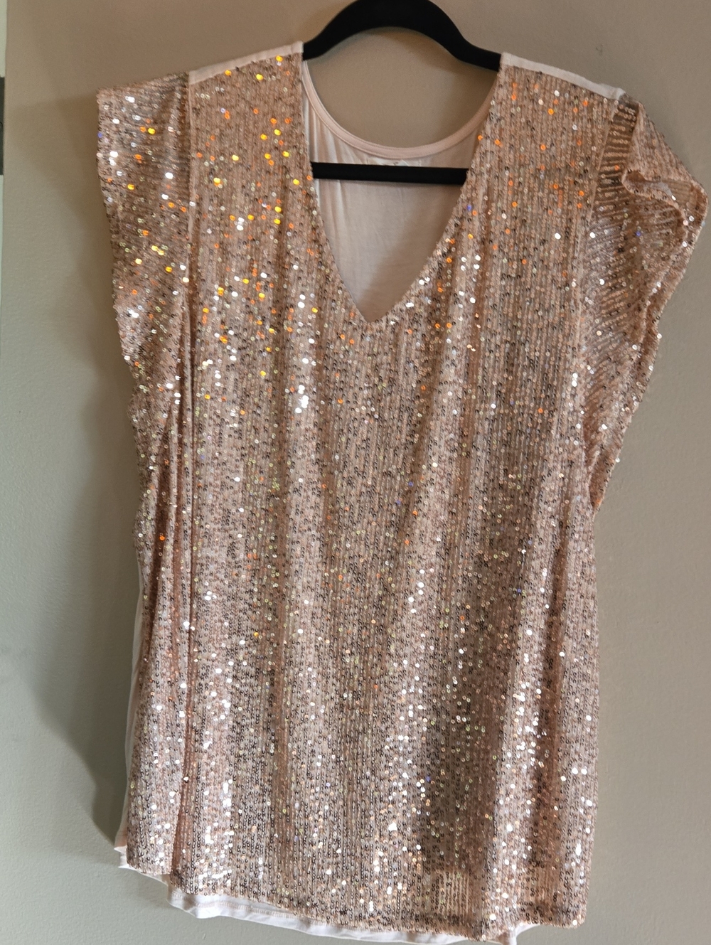 Maurices Rose Gold Sequin V-Neck Tunic